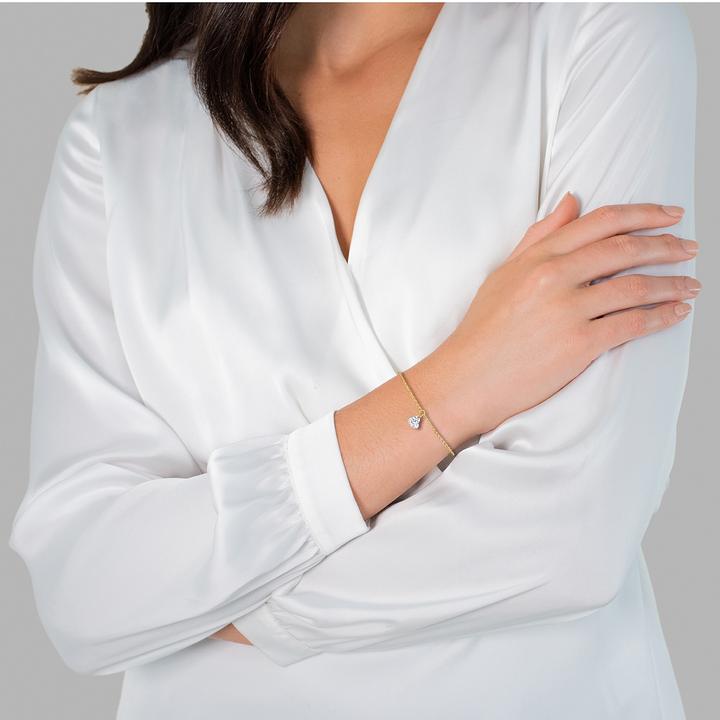 Immagine prodotto Glanzstücke München Donna Cuore Argento Topazio Oro Giallo 17,0 cm Lunghezza base + 3,0 cm Estensione - 15292 (17 cm, Argento)