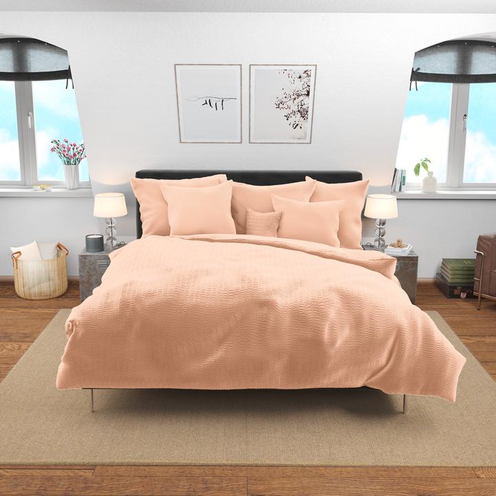 Actual product image Lotus Bettwaren Bed Linen Satin Seersucker uni (Pillowcase, 65 x 65 cm)