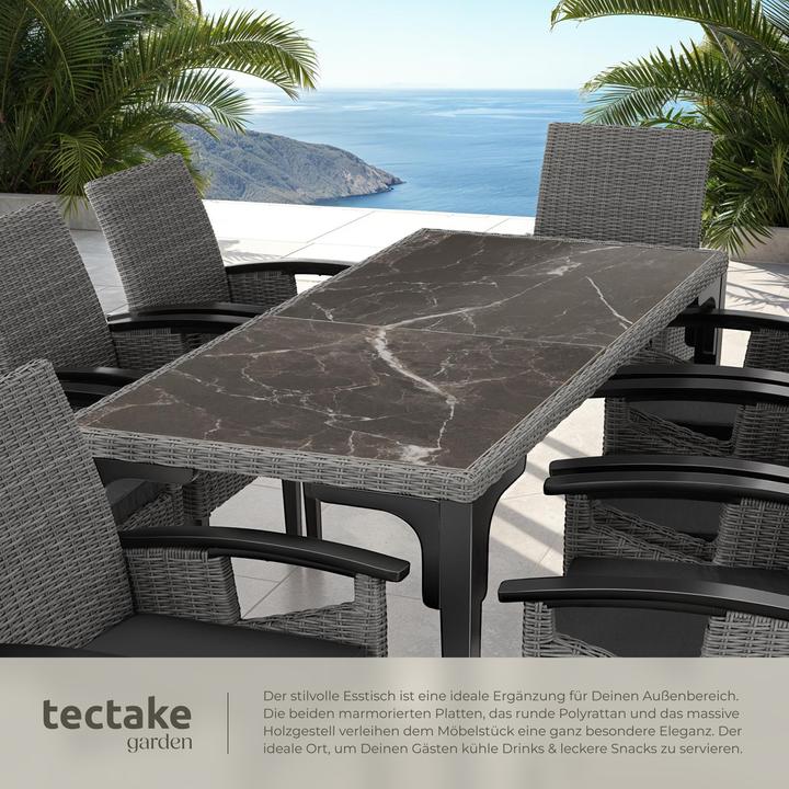 Immagine prodotto tectake Tavolo in rattan Foggia (196 cm)