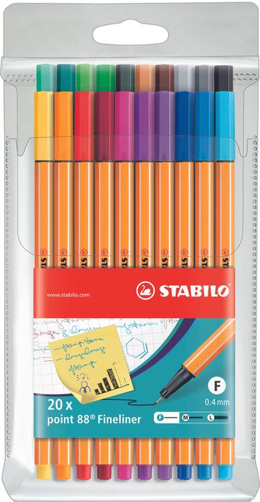 STABILO point 88 Fineliner (Mehrfarbig, 20 x)