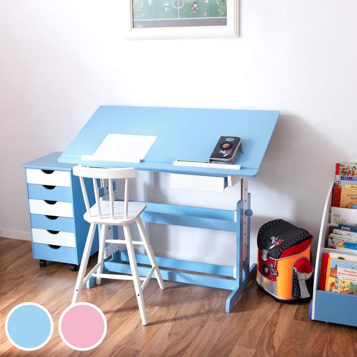 Produktbild tectake Kinderschreibtisch und Rollcontainer (109 x 55 x 94 cm)