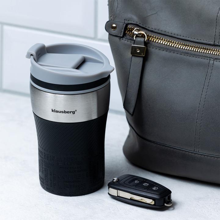 Image du produit Klausberg Lot de 2 mugs isothermes à double paroi, 280ml, noir (0.28 l)