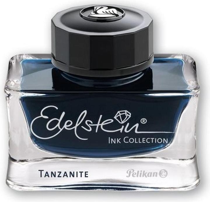 Actual product image Pelikan Ink glass gemstone Tanzanite (Inkwell, Blue, Black)