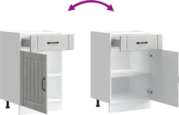 Produktbild VidaXL Küchen-Unterschrank Lucca Betongrau Holzwerkstoff Spülenunterschrank (50 x 46 x 81.5 cm)