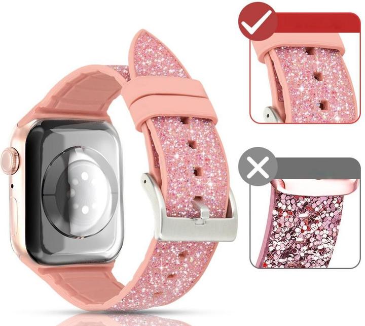Image du produit Kingxbar Série Glitter Watch Band (38 mm, 40 mm, Silicone, Apple Watch Series 1, Apple Watch Series 2, Apple Watch Series 3, Apple Watch Series 4, Apple Watch Series 5, Apple Watch Series 6, Apple Watch SE)