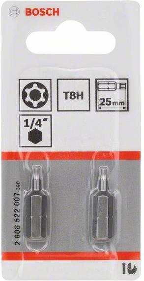 Immagine prodotto Bosch Professional Zubehör Bit per cacciavite Torx® di sicurezza T8H Extra Hard (T8H)
