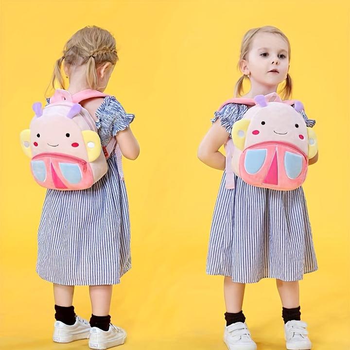 Image du produit Only-Bags.Store Sac d'école en polyester, sac à dos en peluche d'animaux mignons, petit sac de vacances en plein air