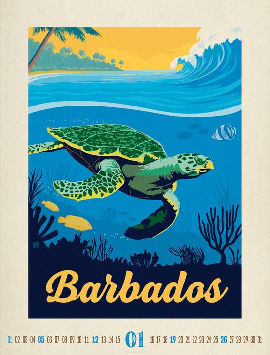 Produktbild Travel Time - Reise-Plakate Kalender 2025 (33 x 100 cm, Deutsch, Spanisch, Französisch, Englisch)