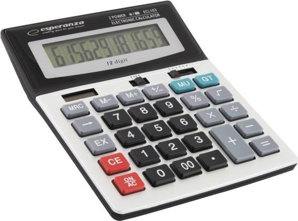 Actual product image Esperanza ECL103 Desktop calculator Simple calculator (Solar cells, Rechargeable battery)
