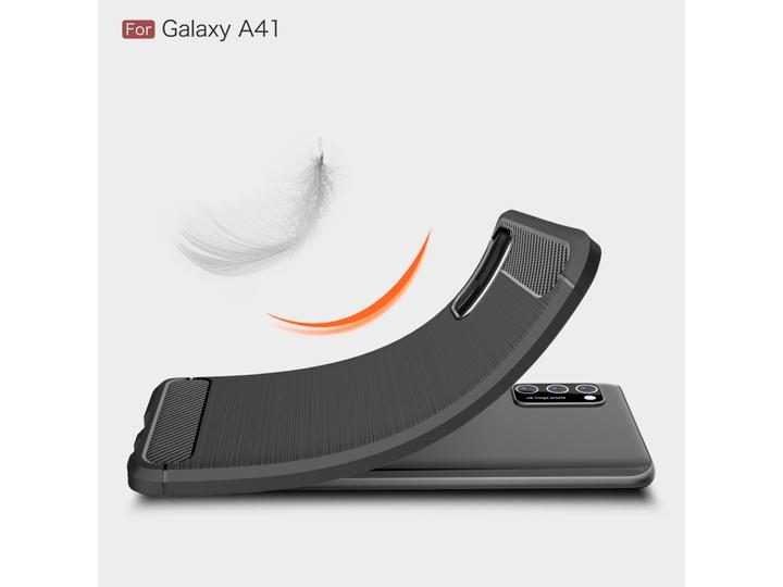 Produktbild Screenguard Samsung Galaxy A41 Hülle Carbon Brushed Soft TPU (Samsung Galaxy A41)