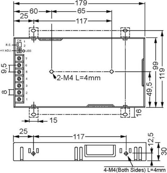 Produktbild MeanWell AC/DCNetzteilbaustein geschlossen (100 W)