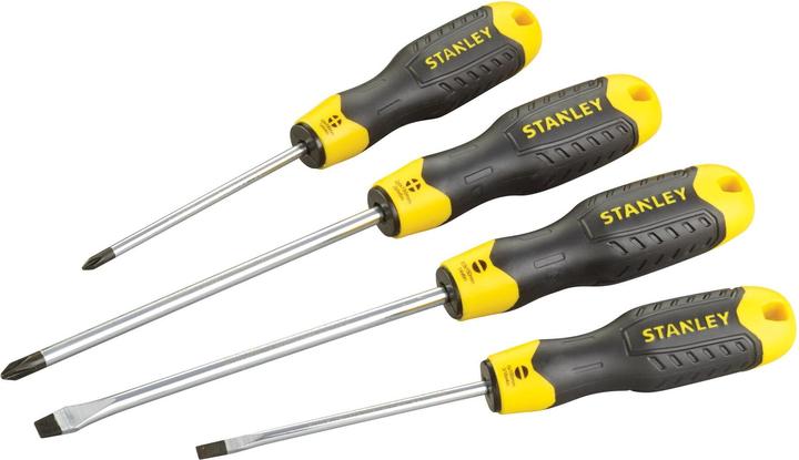 Stanley CushionGrip schroevendraaierset 4 stuks - sleuf, kruiskop (Schroeven met sleufkop, Phillipps kruissleuf (PH))