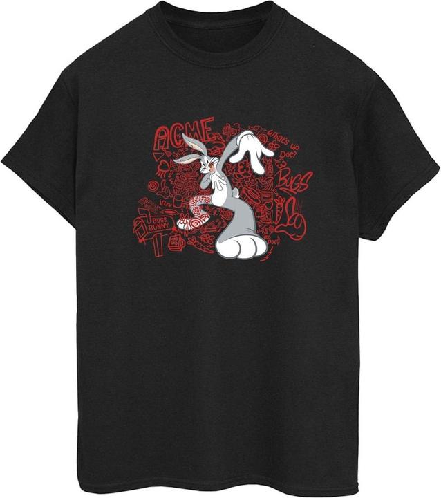 Actual product image Looney Tunes Womens/Ladies ACME Doodles Bugs Bunny Cotton Boyfriend T-Shirt (XXL)