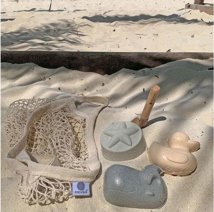 Actual product image Hevea Sand mould set with scoop in natural rubber carrying net