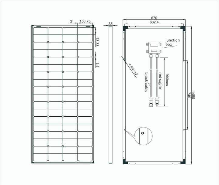 Actual product image Enjoy solar Solar panel (180 W, 10.90 kg)