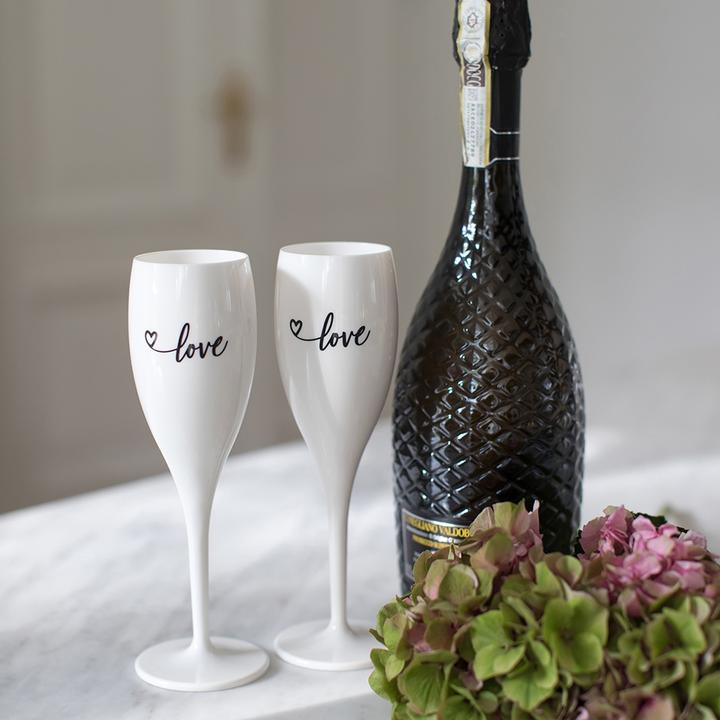 Produktbild Koziol Sektglas Superglas Love 100 ml, 1 Stück, Weiss (10 cl, 1 Gläser, Sektgläser)