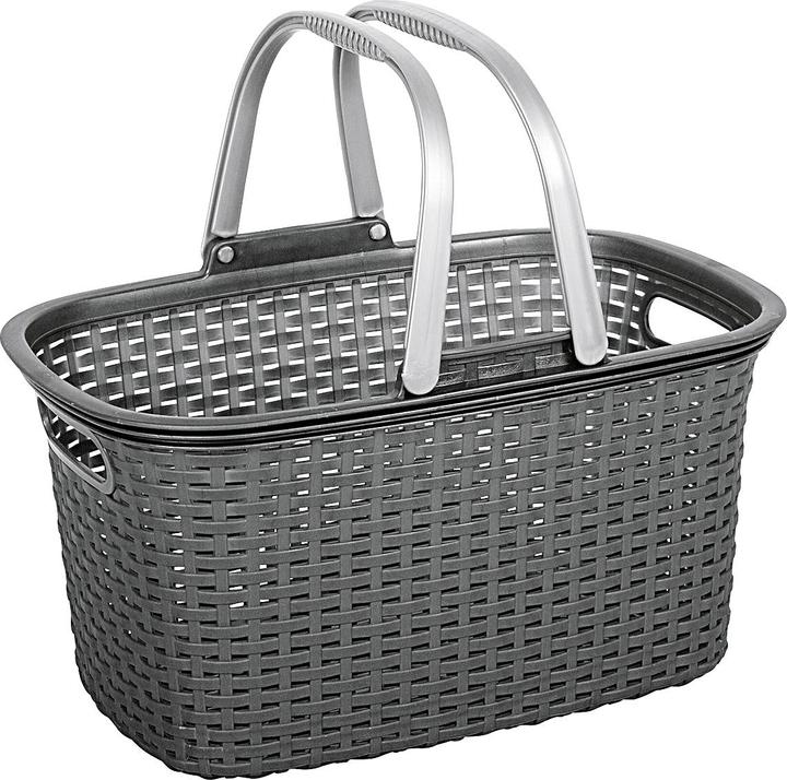 Rival Einkaufskorb 18 l 48x29x24cm stahlgrau mit 2 Griffen