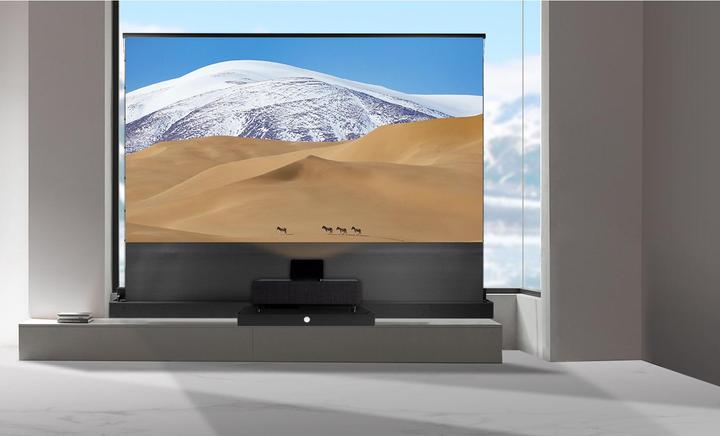 Actual product image Celexon UST High Contrast Floor Shears Screen - HomeCinema Plus, 100" black (100", 16:9)