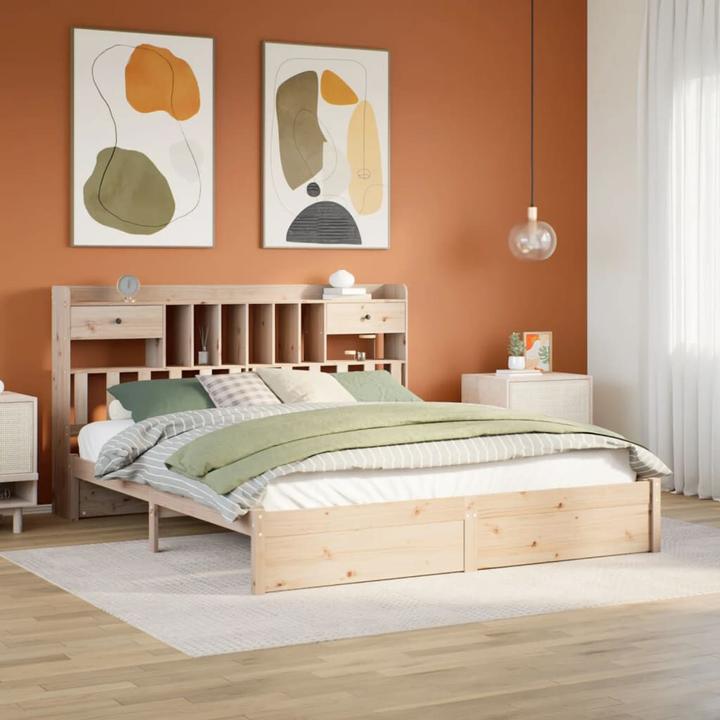 Immagine prodotto VidaXL Letto in legno massiccio Letto matrimoniale con ripiano senza materasso 200x200cm (200 x 200 cm)