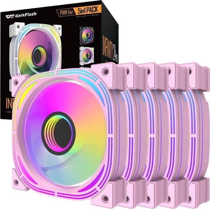 Image du produit Darkflash Tech INF24 5in1 ARGB Computer fan set (rose) (120 mm, 5 x)