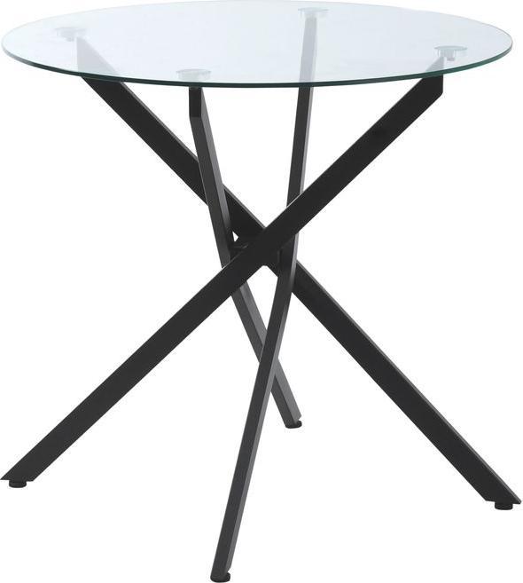 Produktbild Swisshandel24 runder Couchtisch Glastisch Schwarz Beistelltisch mit Sicherheitsglas Metall 80 x 80 x 75 cm (80 x 80 x 75 cm)