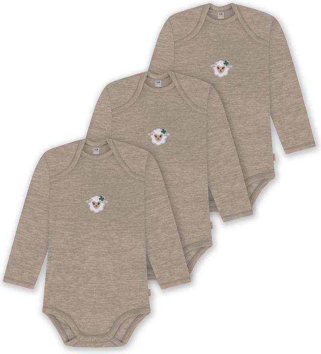 Normani 3er Pack Baby Merino Body Langarm „Auckland" - 9379