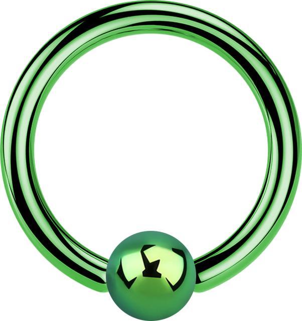 Star Piercing Micro Ball Closure Ring grün (ohne Messing, Titan G23)