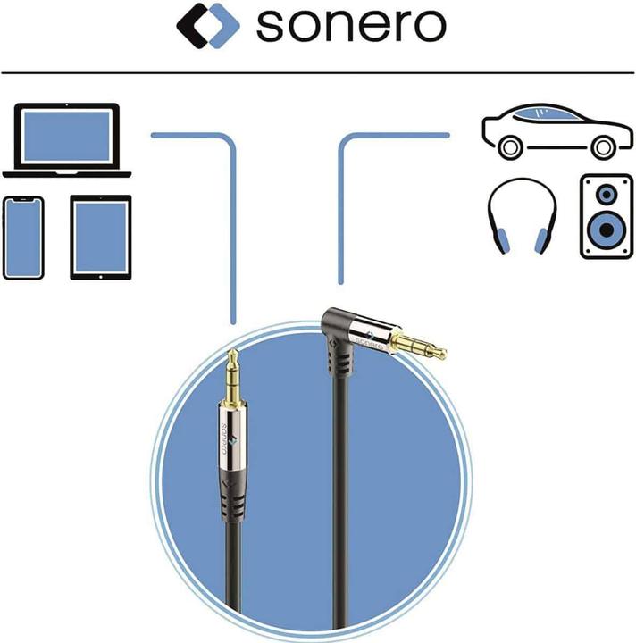 Immagine prodotto Sonero Jack da 3,5 mm - Jack da 3,5 mm (1 m, Connettore da 3,5 mm (AUX))