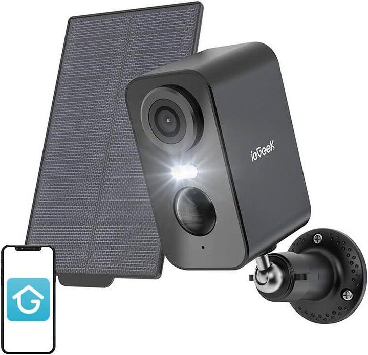 Image du produit IeGeek Caméra sans fil 3MP WiFi d'extérieur ZS-GX3S noire avec panneau solaire (2304 x 1296 Pixels)