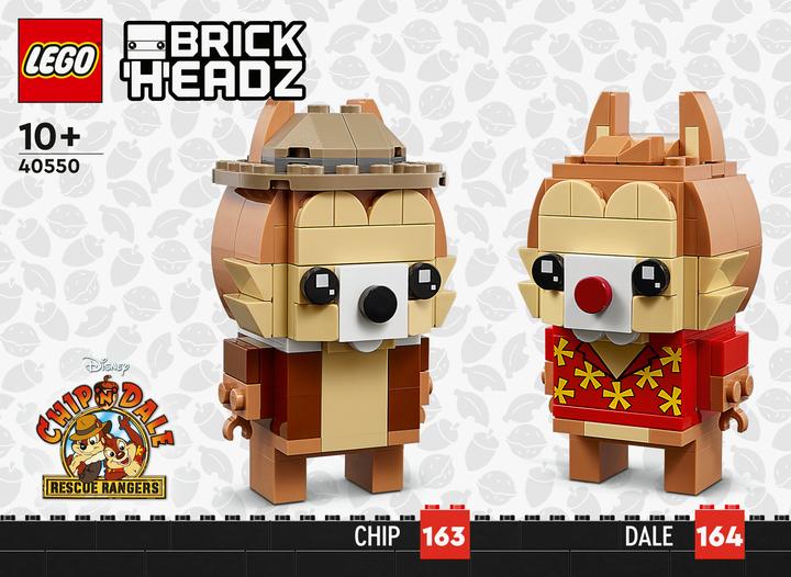 Actual product image LEGO BrickHeadz Chip & Chap 40550 (40550, LEGO Disney, LEGO Rare Sets)