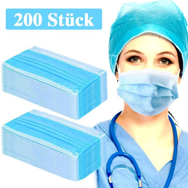 Hermex 200 Stück Gesichtsmasken Nasenmasken Hygienemasken Atemmasken (200 x)