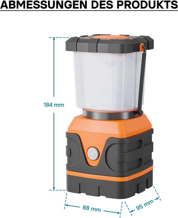 Immagine prodotto Toboli Lampada da campeggio a batteria Lampada da campeggio a LED per esterni dimmerabile