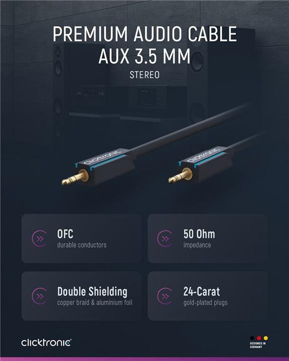 Produktbild clicktronic Mp3 (3 m, 3.5mm Klinke (AUX))