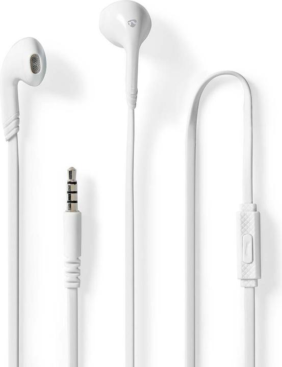 Nedis Headphones with cable | 3.5 mm | Cable length: 1.20 m | Built-in microphone | White (Cable)