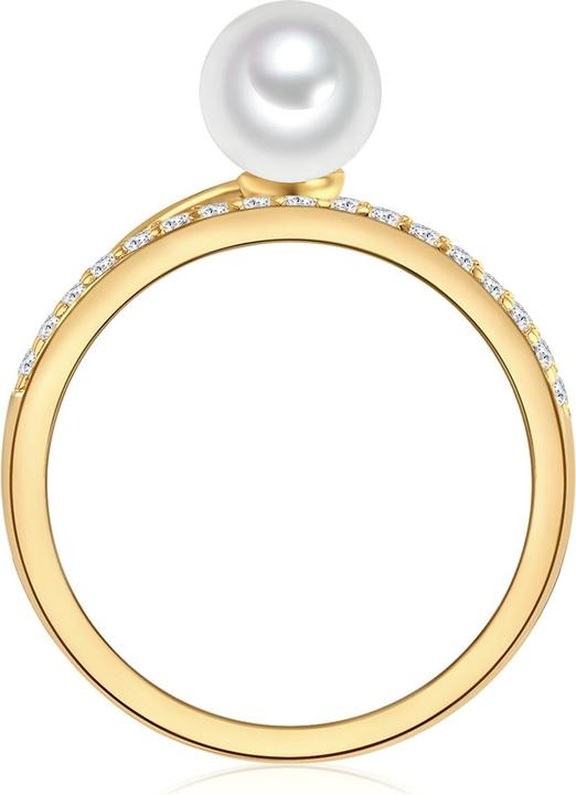 Produktbild Valero Pearls Damen Sterling Silber Zirkonia Süsswasser-Zuchtperle gelbgold - 32374 (58, 925 Silber)