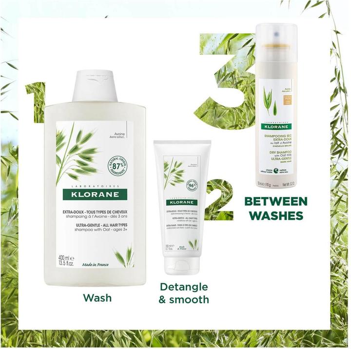 Produktbild Klorane Hafermilch Trockenshampoo getönt | Shampooing Sec extra doux au lait d' Avoine Bruns (150 ml, Trockenshampoo)