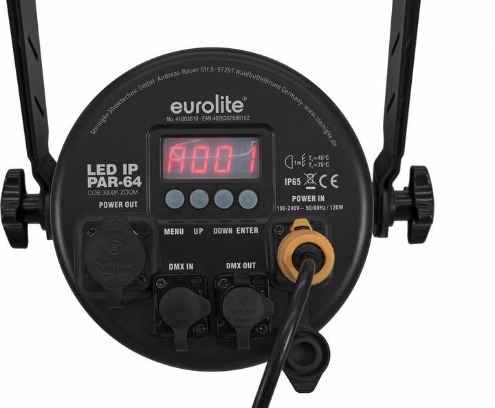 Produktbild Eurolite LED IP PAR-64 COB 3000K 100W Zoom sw (100 W, LED)
