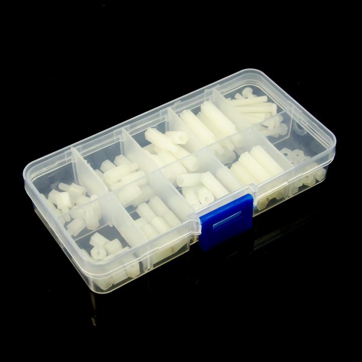 Actual product image Purecrea Hexagonal M3 Spacer Bolt Spacer Set Nylon 120 pieces