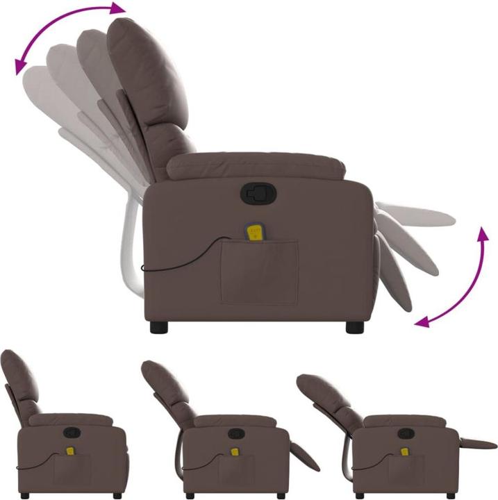 Produktbild VidaXL Massagesessel Braun Kunstleder,Farbe: Braun,Material