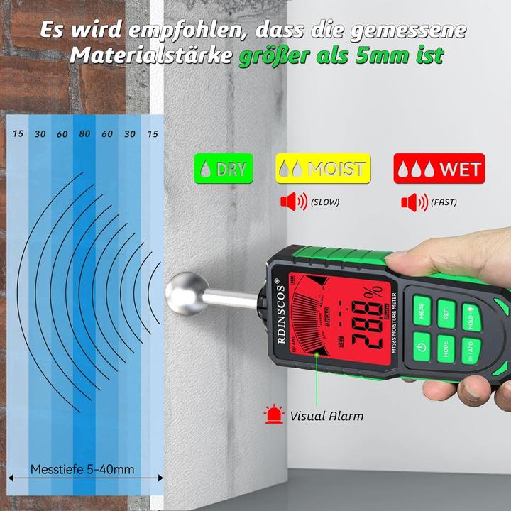Immagine prodotto Rdinscos Feuchtigkeitsmessgerät für Wände und Mauerwerk