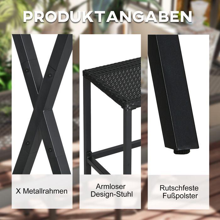 Immagine prodotto Swisshandel24 Set bar da giardino tavolo da bar in rattan con 4 sgabelli da bar, con tetto, dinette, poggiapiedi