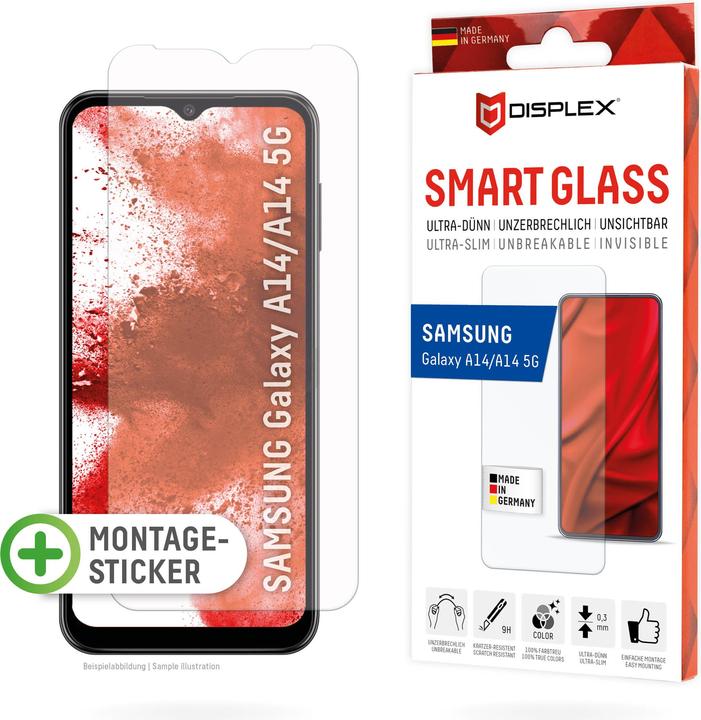 Actual product image Displex Smart Glass, Displayschutzfolie (1 Piece, Samsung Galaxy A14 5G)
