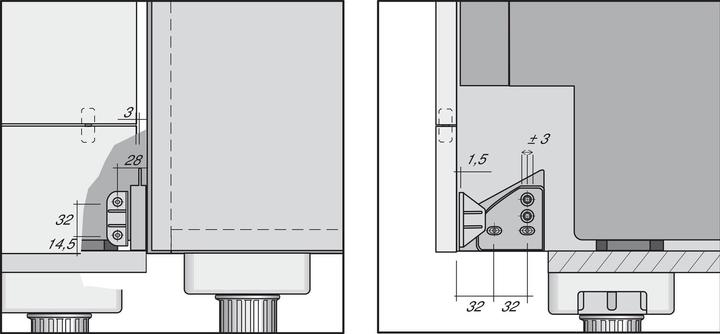 Actual product image Vasalat Door fitting for dishwasher with drill-in hinge, drill & depth stop