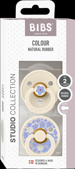 Produktbild Bibs Studio Nuggi Colour 2 PACK Latex Round 6-12m Jasmine Ivory Mix (2 x, 6 - 12 Monate)