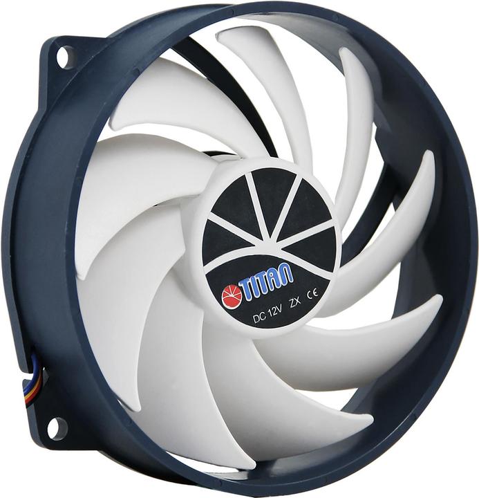 Produktbild Titan Lüfter Kukri Fan, 95 x 95 x 25 mm, mit PWM-Tachosignal, Flüssigkeits-Gleitlager 12 V DC, 13,57 bis z (95 mm, 1 x)