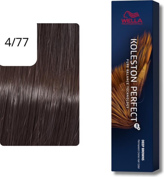 Actual product image Wella Koleston Perfect Me+ Deep Browns (4/77 Medium Brown Intensive Brown)