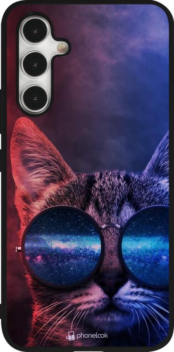 Image du produit PhoneLook Coque 5G Silicone rigide noir Red Blue Cat Glasses (Samsung Galaxy A54 5G)