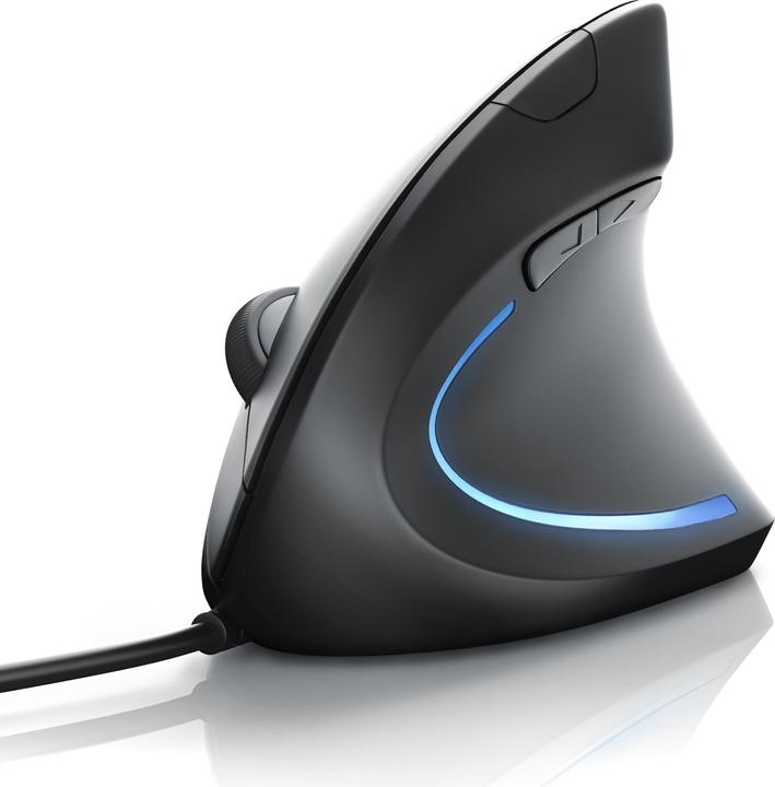 Actual product image CSL Vertical USB mouse wired, optical vertical mouse, prevention of mouse arm/tennis elbow (RSI) (Cable)