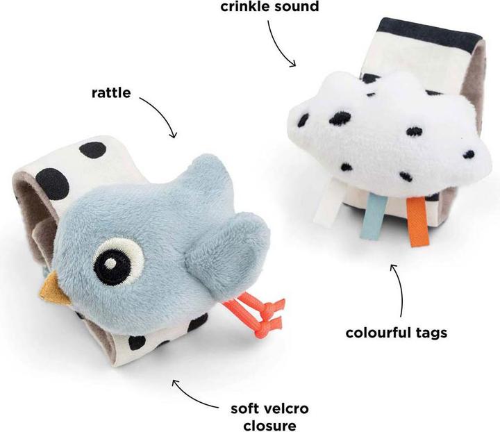 Produktbild Done by Deer Rasseln & Greiflinge Rasselarmband 2er Pack - Happy Clouds -