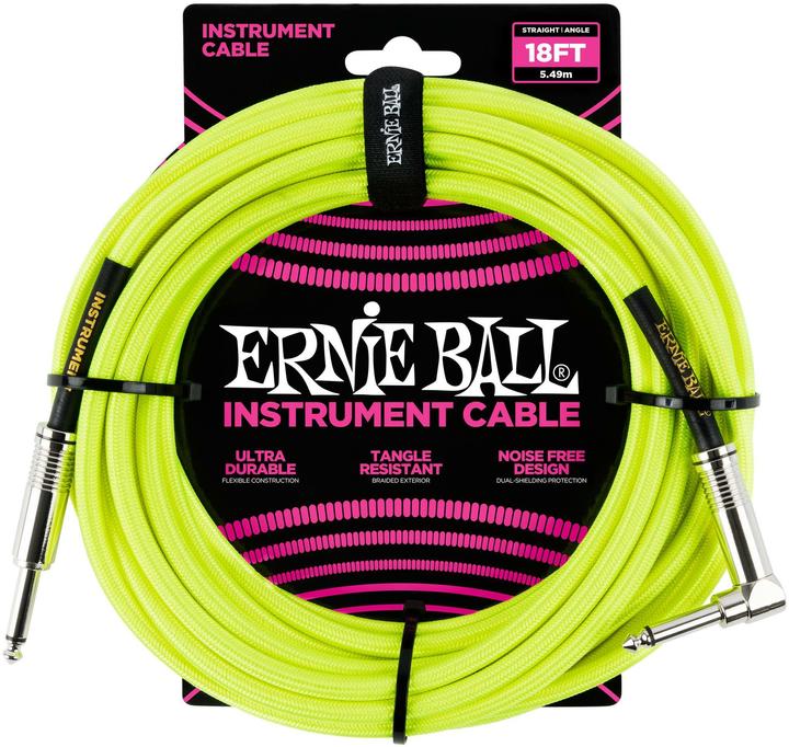 Produktbild Ernie Ball Instrumentenkabel 6085 – 5.49 m, Neongelb, Länge: 5.49 (5.49 m)